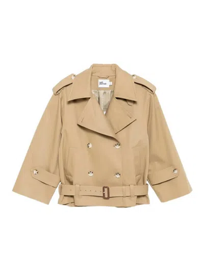 Self-portrait Trench Jacket In Nude