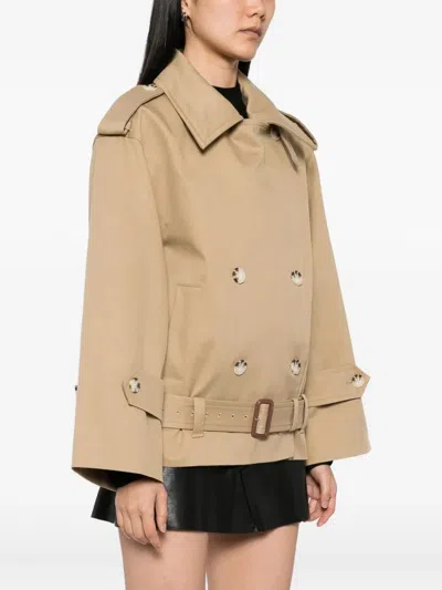 Self-portrait Trench Jacket In Nude