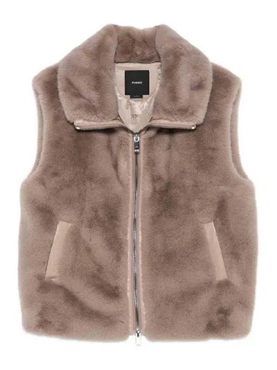 Pinko 'deyn' Fur-effect Vest In Brown