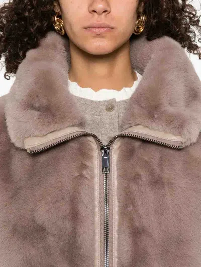 Pinko 'deyn' Fur-effect Vest In Brown