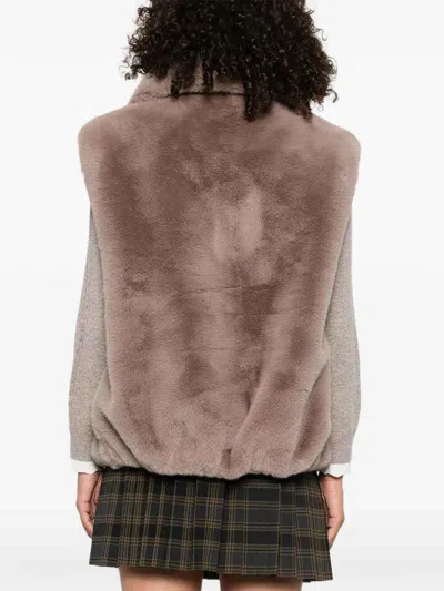 Pinko 'deyn' Fur-effect Vest In Brown