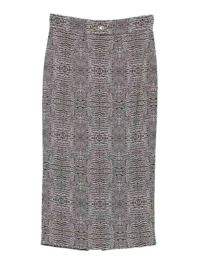 Elisabetta Franchi Python Print Viscose Pencil Skirt Clothing In Gray