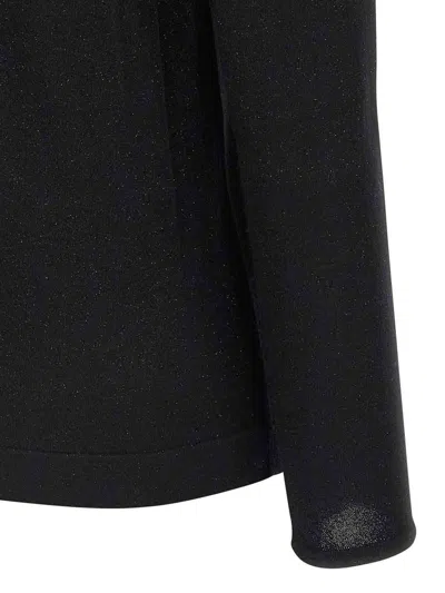 Brunello Cucinelli Boat Neck Cashmere & Lurex Knit Sweater In Black