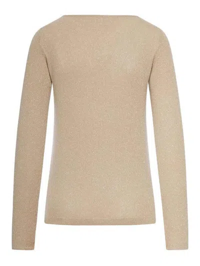 Brunello Cucinelli Cashmere Sweater With Lurex Inserts In Neutral