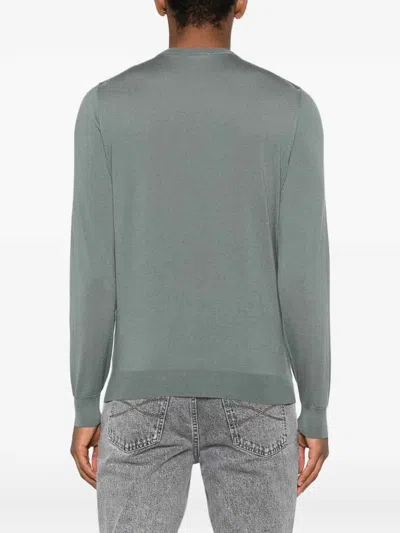 Drumohr Long Sleeve Crew-neck Sweater In Green