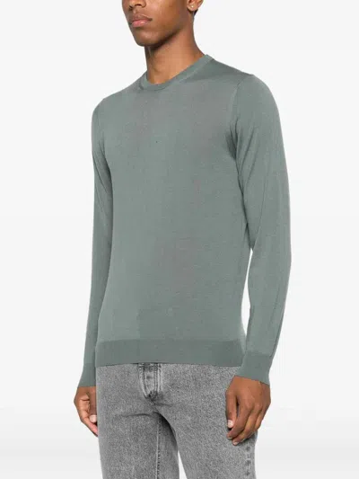 Drumohr Long Sleeve Crew-neck Sweater In Green
