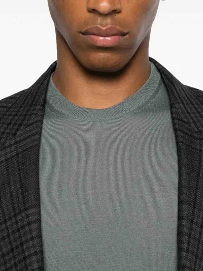 Drumohr Long Sleeve Crew-neck Sweater In Green