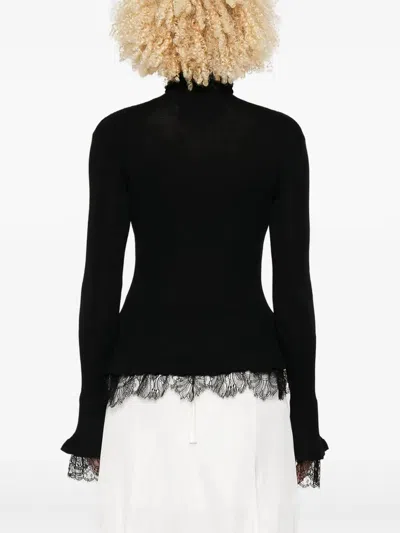Ermanno Scervino Long Sleeve Turtle-neck Sweater In Black
