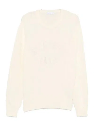 Givenchy Mens Ecru Brand-embroidery Crewneck Cotton Jumper In Neutral
