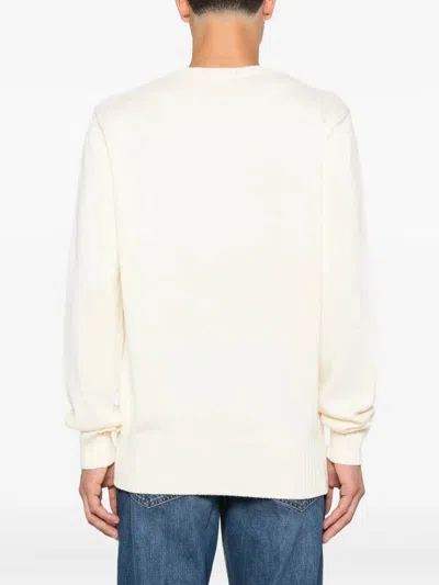 Givenchy Mens Ecru Brand-embroidery Crewneck Cotton Jumper In Neutral