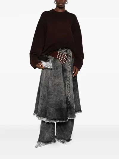 Attico Wool And Cashmere Sweater In Brown