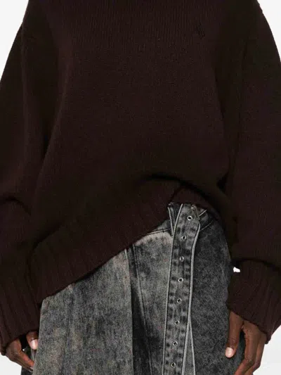 Attico Wool And Cashmere Sweater In Brown
