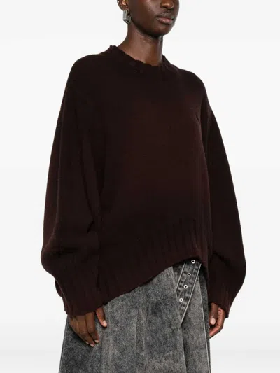 Attico Wool And Cashmere Sweater In Brown