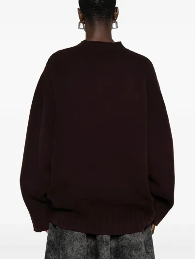 Attico Wool And Cashmere Sweater In Brown