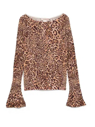 Twinset Twin-set Leopard Print Wool Sweater In Animal Print