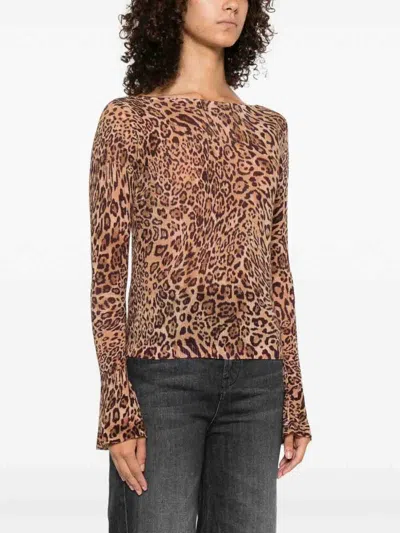 Twinset Twin-set Leopard Print Wool Sweater In Animal Print