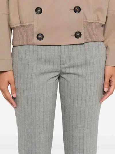 Twinset Twin-set Pinstripe Tailored Trousers In Gray