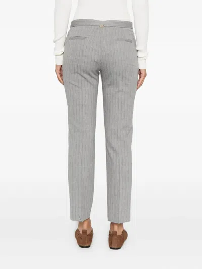 Twinset Twin-set Pinstripe Tailored Trousers In Gray