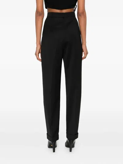 Nissa Satin-trim Trousers In Black