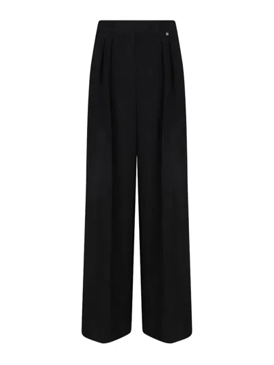 Nissa Pleated-front Wide-leg Trousers In Black