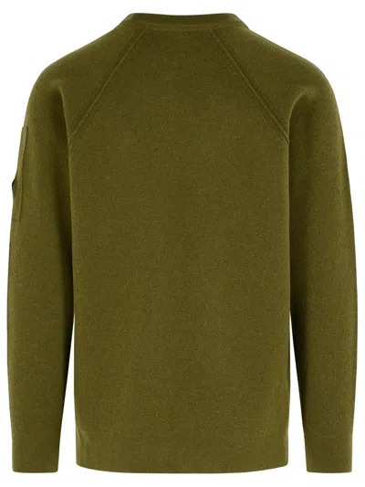 C.p. Company Cp Company Sweatshirts Crew Neck In Brushed Emerized Diagonal Fleece In Green