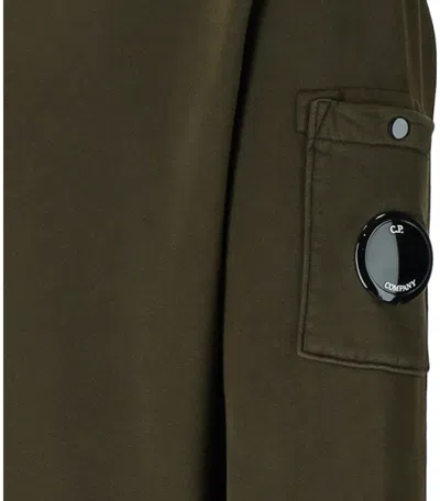 C.p. Company Hooded Long Sleeve Sweatshirt With Arm Pocket In Brown