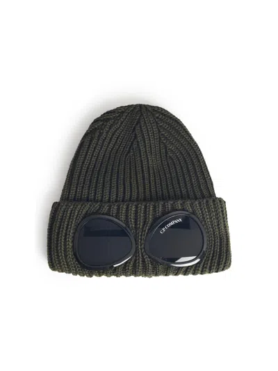 C.p. Company Green Merino Wool Beanie In Green