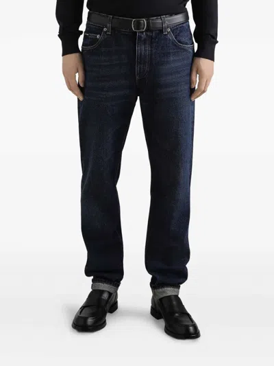 Dolce & Gabbana 5-pocket Jeans With Belt Loops And Contrast Stitching In Blue