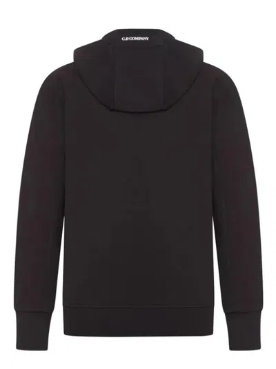 C.p. Company C.p.company Sweatshirts Hooded Open In Black