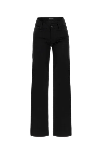 Balenciaga Flared Leg Jeans With Pockets And Loops In Black