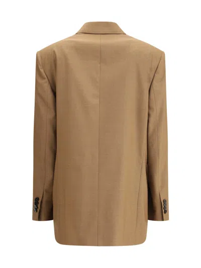 Lardini Double-breasted Jacket In Pure Virgin Wool In Brown
