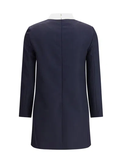 Thom Browne High Wool Suiting Shift Dress In Blue