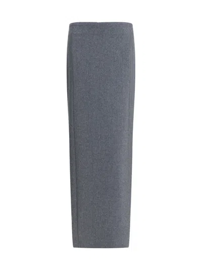 Thom Browne High-waist Pencil Midi Skirt In Gray