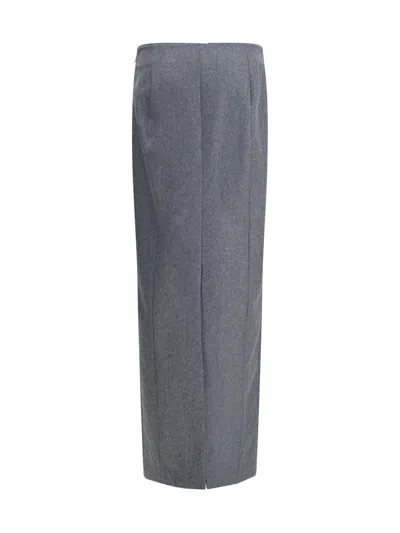 Thom Browne High-waist Pencil Midi Skirt In Gray