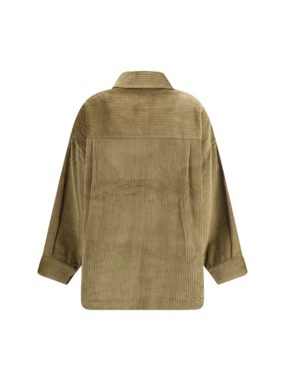 Sosue Ted Corduroy Buttoned Coat In Brown