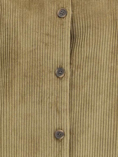Sosue Ted Corduroy Buttoned Coat In Brown