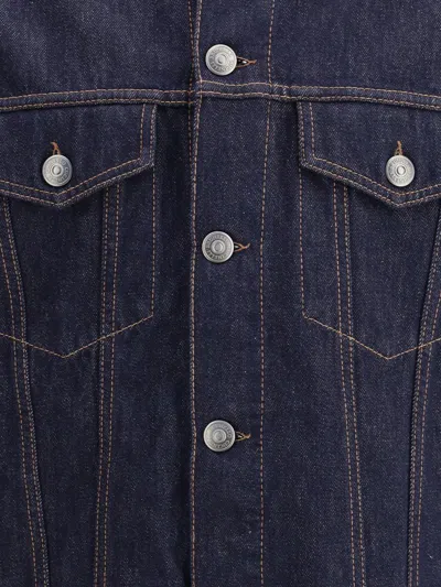 Brunello Cucinelli Men Denim Cotton Casual Jacket In Blue