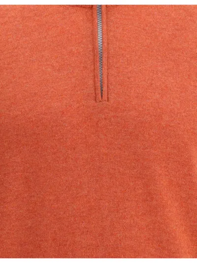 Brunello Cucinelli Men Cashmere Sweater In Orange