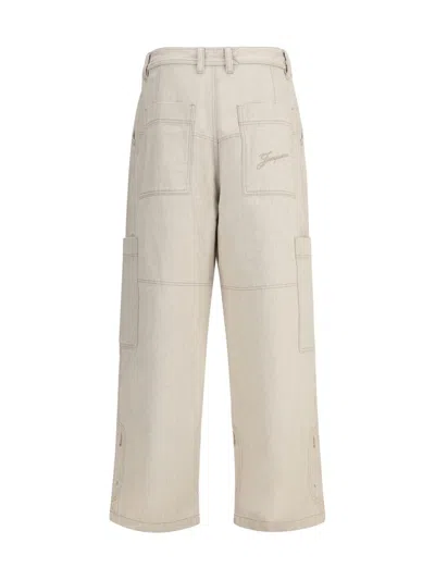 Jacquemus Cargo Trousers With Pockets And Loops In White