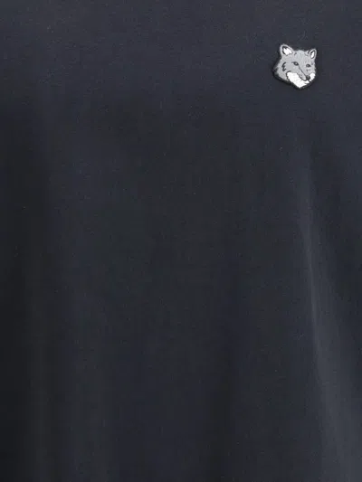 Maison Kitsuné Fox-head Embroidered T-shirt In Black