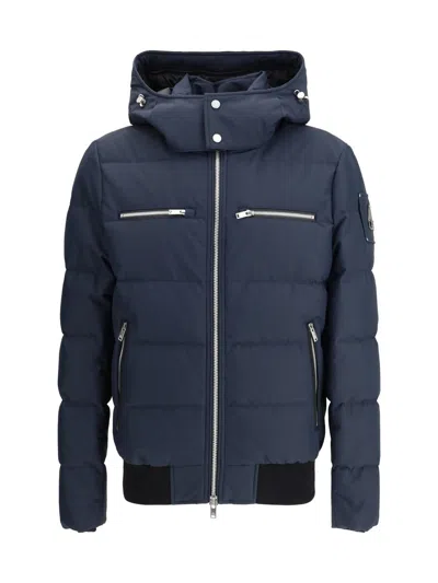 Moose Knuckles Cloud Detachable-hood Shell-down Jacket Navy In Blue