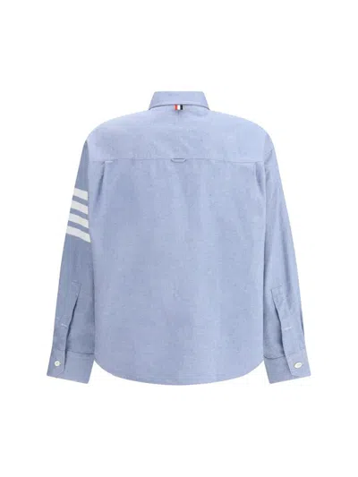 Thom Browne Flannel 4-bar Shirt In Black