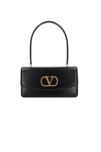 Valentino Vain Bag With Handle In Leather In Black