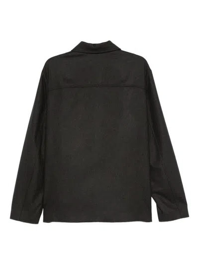 Apc A.p.c. Button-up Jacket With Structured Collar And Chest Pocket In Black