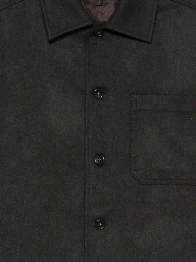 Apc A.p.c. Button-up Jacket With Structured Collar And Chest Pocket In Black