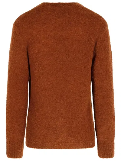 Seven Gauge Crew-neck Long-sleeves Sweater In Brown