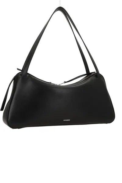 Jil Sander Shoulder Bag With Double Handles And Smooth Finish In Black