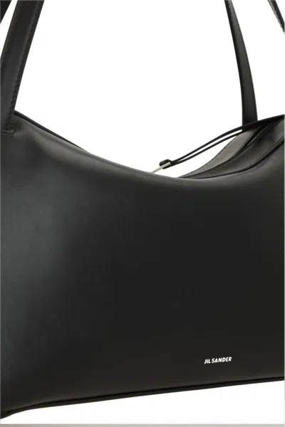 Jil Sander Shoulder Bag With Double Handles And Smooth Finish In Black