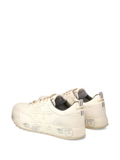 Premiata Low-top Sneakers With Distinctive Logo And Rubber Sole In Neutral