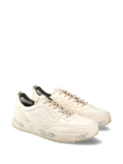 Premiata Low-top Sneakers With Distinctive Logo And Rubber Sole In Neutral